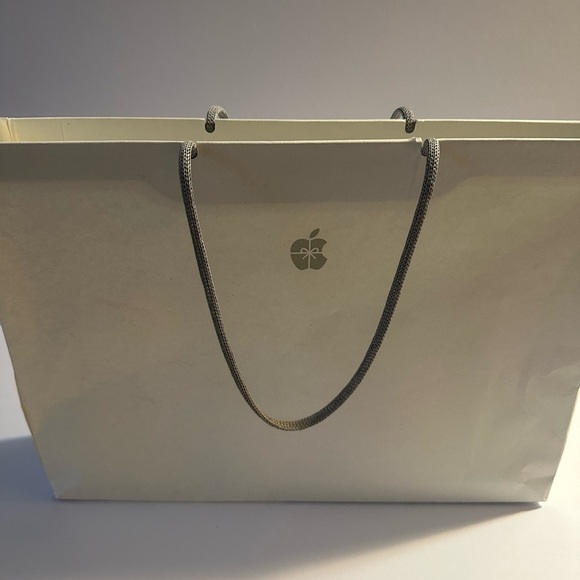 Genius Apple Store Large Paper Shopping Bag
White w/ Gray  Logo  & Handles L/XL - Picture 6 of 8